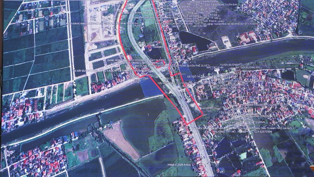 Dự án Trục không gian Quốc lộ 1A có chiều dài hơn 36 km, mặt cắt ngang rộng 90 m. Đoạn qua xã Chuyên Mỹ dài khoảng 2,06 km. 03.jpg