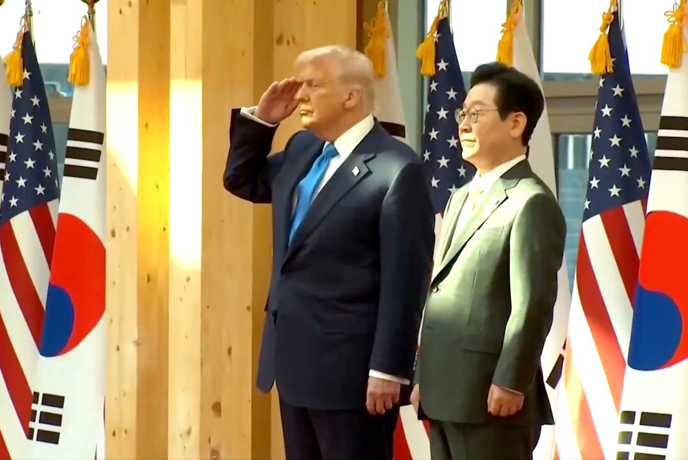 Tổng thống Mỹ Donald Trump và Tổng thống Hàn Quốc Lee Jae Myung. Ảnh chụp màn hình. screenshot-2026-03-12-at-14.27.53.jpg