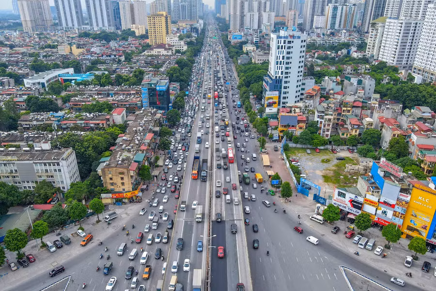 Một góc Thủ đô Hà Nội nhìn từ trên cao. (Ảnh minh họa).