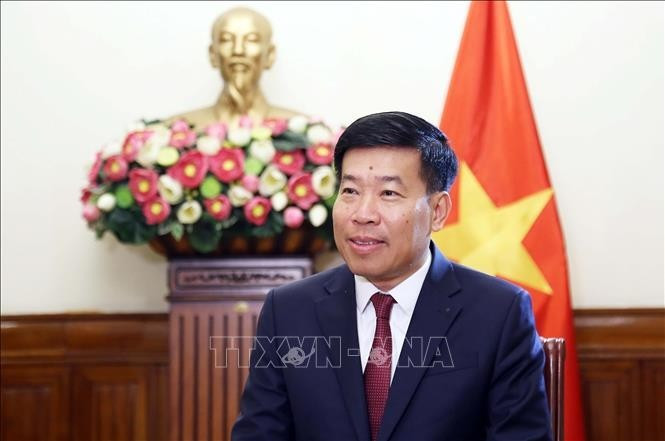 Thứ trưởng Bộ Ngoại giao Nguyễn Mạnh Cường trả lời báo chí. Ảnh: An Đăng/TTXVN Thứ trưởng Bộ Ngoại giao Nguyễn Mạnh Cường trả lời báo chí. Ảnh: An Đăng/TTXVN