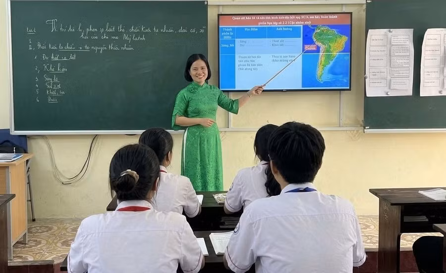 Giờ học tại Trường THPT Tô Hiến Thành (Thanh Hóa). Ảnh: NTCC